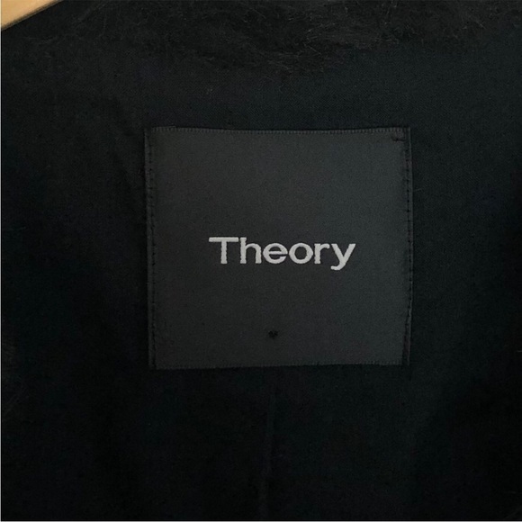 Theory Black Clairene Jackson Faux Fur Jacket Coat Large - Picture 4 of 5